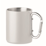 Caneca de metal de parede dupla e 300ml MetalHook Sublim cor branco