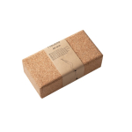 Bloco de yoga personalizado de cortiça com logo Yoga Cork cor natural