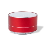 Coluna de som multifunções bluetooth 5.0 em alumínio reciclável cor vermelho primeira vista