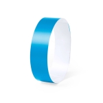 Pulseiras para eventos de tecido sintético irrompível colorido Party Safe cor azul-claro primeira vista