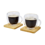 Conjunto de duas canecas de vidro de parede dupla e 250ml Machiatto cor transparente segunda vista