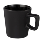 Caneca de cerâmica com interior brilhante e exterior mate 280ml Largo cor preto