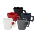 Caneca de cerâmica com interior brilhante e exterior mate 280ml Largo cor cinzento-escuro segunda vista várias cores