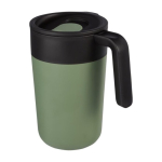 Caneca fabricada em plástico reciclado e metal 400ml Vogue Recycled. cor verde