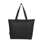 Saco tote reciclado com bolso e fecho de correr Tote DuoTone cor preto segunda vista traseira