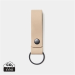 Elegante porta-chaves de pele vegan flexível rebite de metal Contempo cor bege