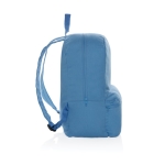 Mochila promocional colorida de lona reciclada 285 g/m² EcoTrace cor azul-claro terceira vista