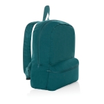 Mochila promocional colorida de lona reciclada 285 g/m² EcoTrace cor verde esmeralda