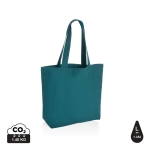 Saco de lona reciclada para compras 240 g/m2 EcoTrace Pocket cor verde esmeralda