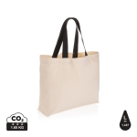 Saco personalizado grande lona reciclada 240 g/m2 EcoTrace Raw cor branco-sujo