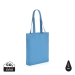 Sacos para merchandising de lona reciclada 285 g/m2 EcoTrace cor azul-claro