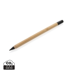 Lápis infinito de bambu com borracha Bamboo BlackEraser cor madeira