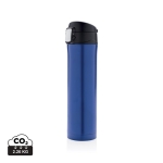 Termo de aço inoxidável com tampa de fecho seguro 450ml Exclusivo cor azul