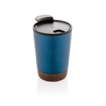 Caneca térmica personalizada em aço com base de cortiça 300ml EcoCork cor azul