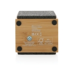 Coluna sem fios quadrada de bambu Bluetooth Luxury 5 W cor madeira quinta vista