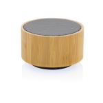 Coluna Bluetooth sem fios redonda de bambu EcoBamboo cor preto