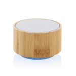 Coluna Bluetooth sem fios redonda de bambu EcoBamboo cor branco