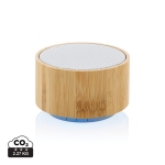 Coluna Bluetooth sem fios redonda de bambu EcoBamboo cor branco