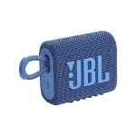 Coluna de som bluetooth personalizada reciclada JBL GO 3 Eco cor azul vista principal