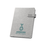 Agendas recicladas personalizadas com elástico A5 Colors Magnet cor cinzento-claro imagem com logo