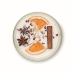 Vela de cera vegetal com flores e frutos, aroma de canela e citrinos cor branco quarta vista