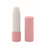 Bálsamo labial vegan, sabor baunilha, FPS10 em estojo de ABS reciclado cor cor-de-rosa