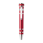 Minichave de fendas de metal com 8 chaves Metalpen cor vermelho primeira vista