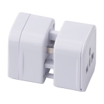 Adaptador de viagem universal apresentado em caixa cor branco