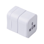 Adaptador de viagem universal apresentado em caixa cor branco