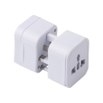 Adaptador de viagem universal apresentado em caixa cor branco