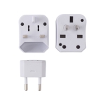 Adaptador de viagem universal apresentado em caixa cor branco sétima vista