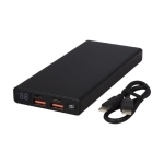 Powerbank de alumínio com carregamento rápido 10 000 mAh cor preto terceira vista