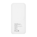 Powerbank, plástico reciclado, 4 portas de carga 20 000 mAh cor branco segunda vista traseira