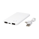 Powerbank leve e fino com duas portas de carga 4000 mAh cor branco terceira vista