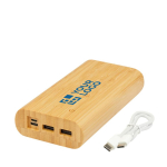 Powerbank de bambu com LED/botão de ligar táctil 20 000 mAh vista principal