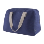 Saco de viagem de algodão canvas reciclado, pegas 280 g/m2 cor azul primeira vista