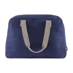 Saco de viagem de algodão canvas reciclado, pegas 280 g/m2 cor azul terceira vista