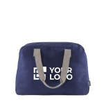 Saco de viagem de algodão canvas reciclado, pegas 280 g/m2 cor azul vista principal