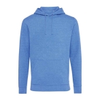 Sweatshirt confortável não tingida de algodão eco 340 g/m2 Iqoniq Torres cor azul mesclado