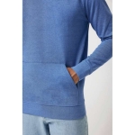 Sweatshirt confortável não tingida de algodão eco 340 g/m2 Iqoniq Torres cor azul mesclado terceira vista