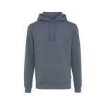 Sweatshirt confortável não tingida de algodão eco 340 g/m2 Iqoniq Torres cor azul-escuro mesclado 