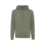 Sweatshirt confortável não tingida de algodão eco 340 g/m2 Iqoniq Torres cor verde mesclado