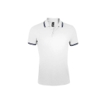 Polo bicolor de algodão para homem 200 g/m2 SOL'S Pasadena cor branco/azul