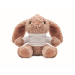 Peluche em forma de coelho com hoodie branco personalizável cor branco quarta vista