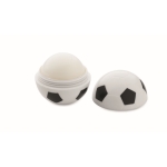 Bálsamo labial de ABS em forma de bola de futebol com sabor a baunilha SPF10 cor branco/preto