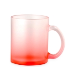 Caneca de vidro com acabamento fosco em cores translúcidas 350ml cor vermelho primeira vista