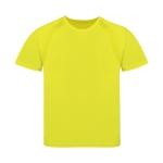 T-shirt técnica para crianças de poliéster 100% transpirável 135 g/m2 cor amarelo primeira vista