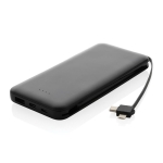 Powerbank com indicadores de energia e cabo tipo C 10.000 mAh cor preto segunda vista