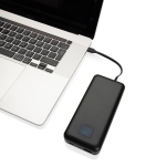 Bateria externa com cabo tipo C e iOS incorporados 20.000 mAh cor preto terceira vista