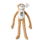 Macaco de peluche com velcro nas mãos e etiqueta personalizável cor multicolor vista principal